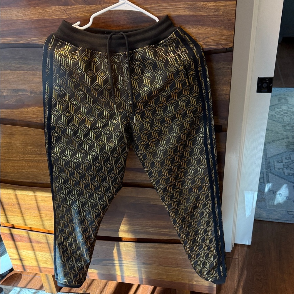 Reversible Adidas Premium SST Track Pants Black Gold XS